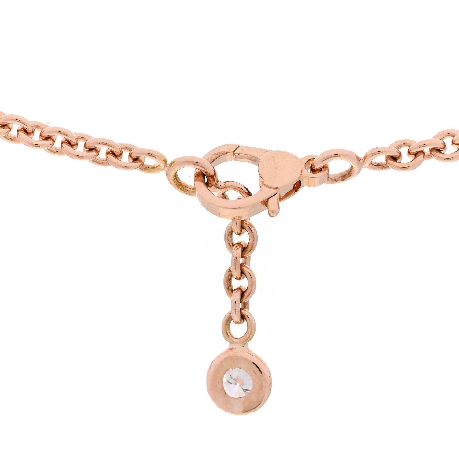 Hermes 18K Rose Gold Diamond TPM Filet d'Or Necklace SH 6 of 7
