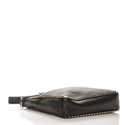 Valentino Garavani Pebbled Calfskin Large Rockstud Flip-Lock Messenger Bag Black 5 of 8