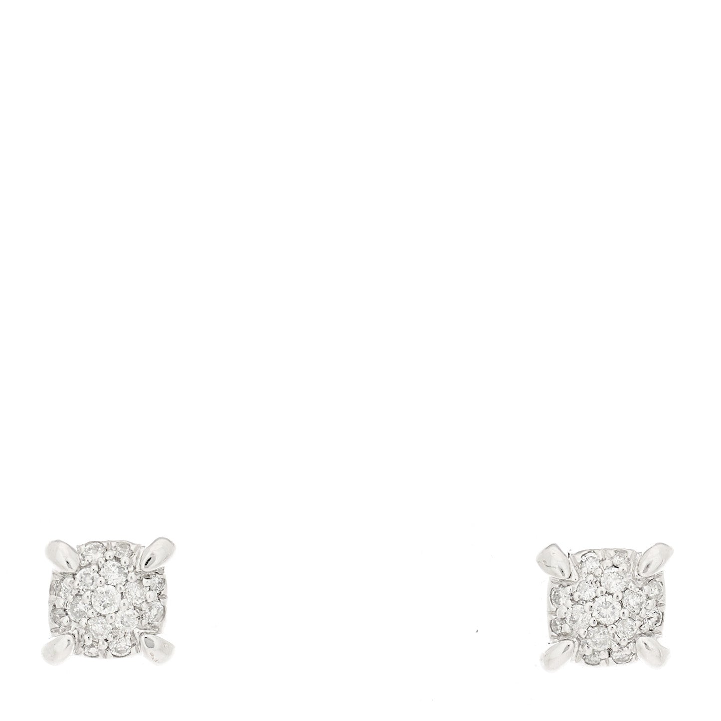 David Yurman 18K White Gold Diamond 5mm Chatelaine Stud Earrings 1 of 4