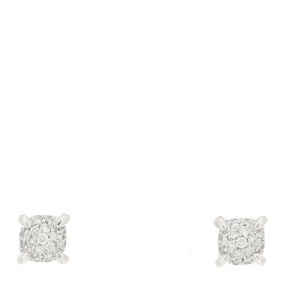David Yurman 18K White Gold Diamond 5mm Chatelaine Stud Earrings 1 of 4