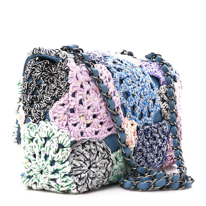 Chanel Lambskin Crochet Medium Single Flap Blue 3 of 12
