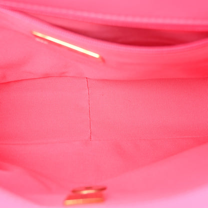 Chanel Goatskin Quilted Large Chanel 19 Flap Neon Pink 5 of 10