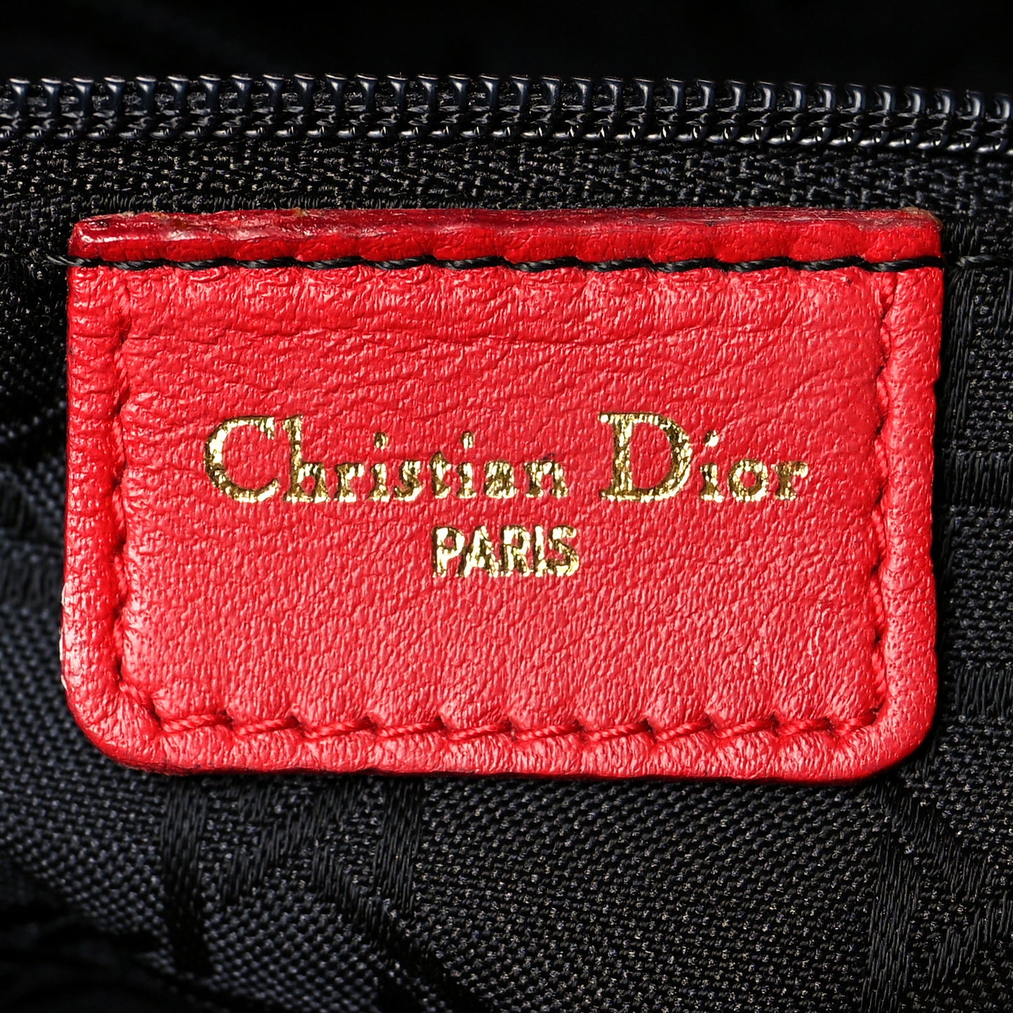 Lambskin Cannage Medium Lady Dior Red