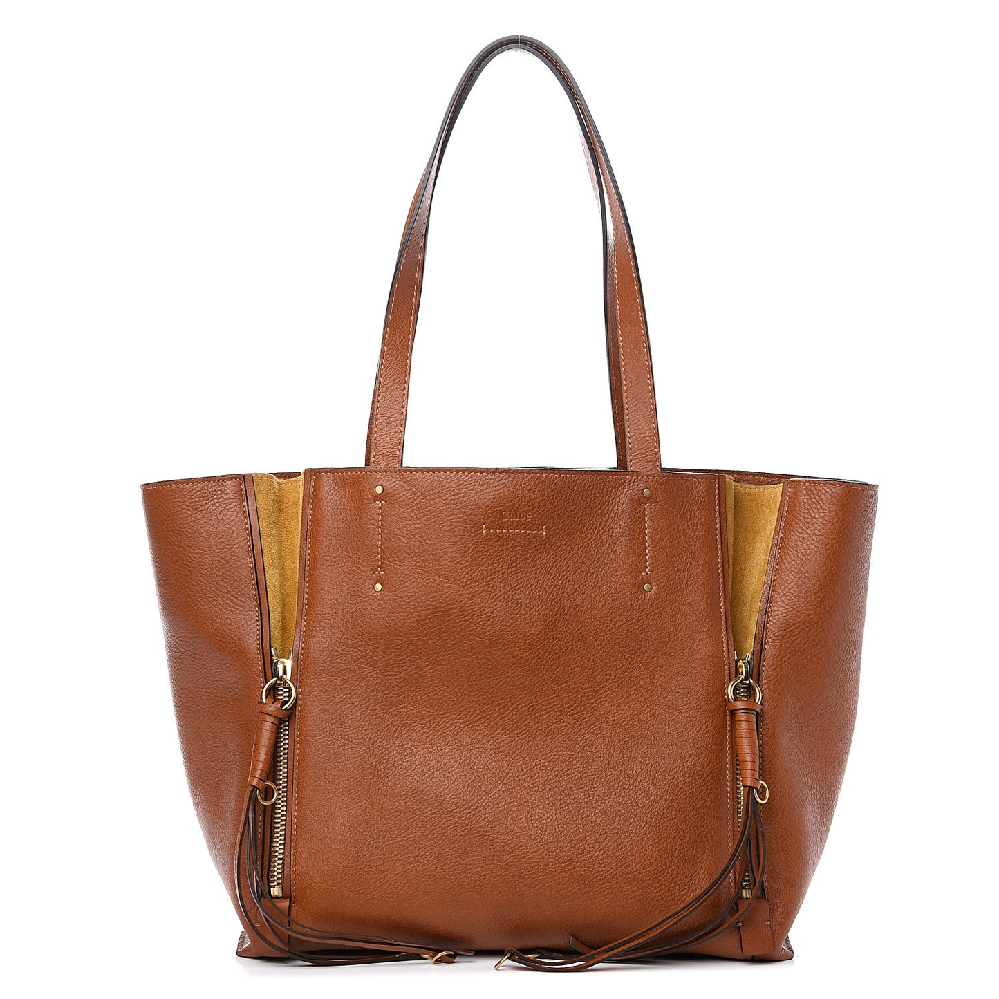 Smooth Calfskin Medium Milo Shopping Tote Caramel