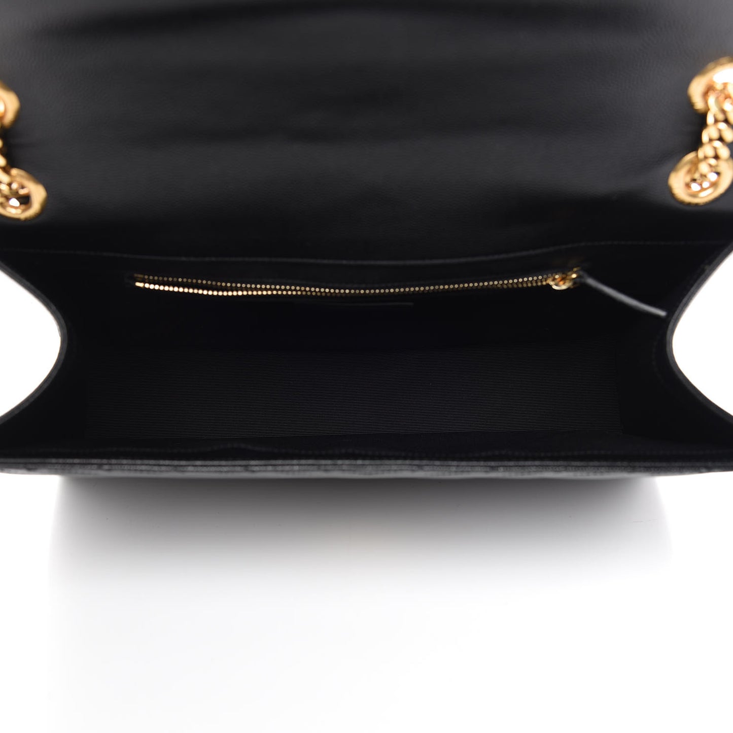 Grain De Poudre Matelasse Chevron Large Monogram Satchel Black
