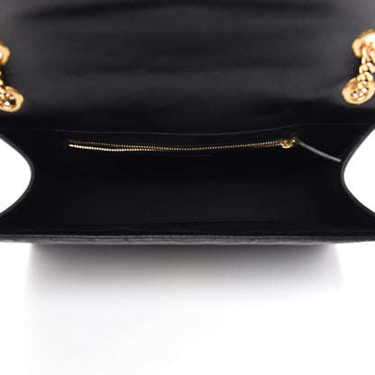 Saint Laurent Grain De Poudre Matelasse Chevron Large Monogram Satchel Black 9 of 9