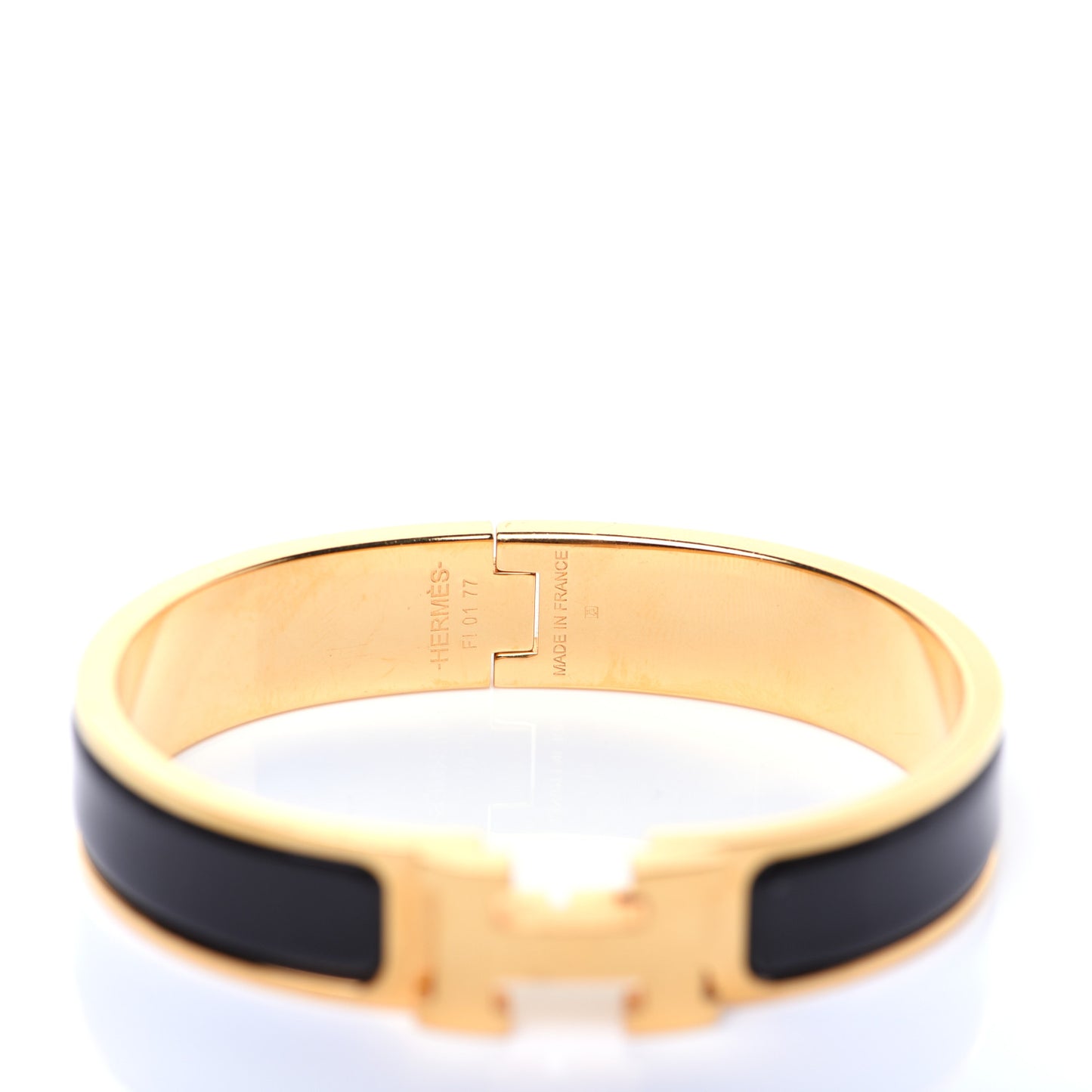 Enamel Narrow Clic Clac H Bracelet PM Black