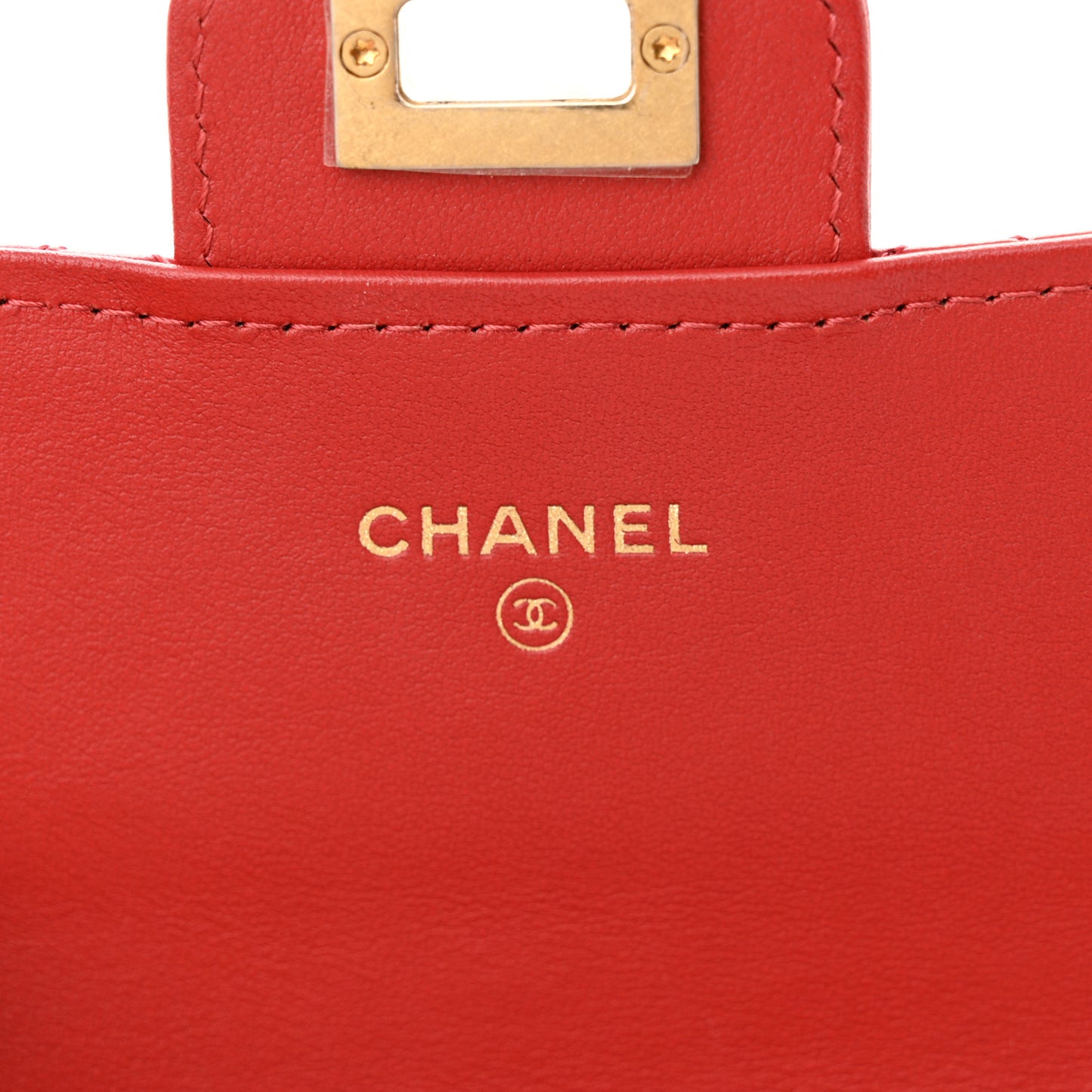 Aged Calfskin Quilted 2.55 Reissue Wallet On Chain WOC Red