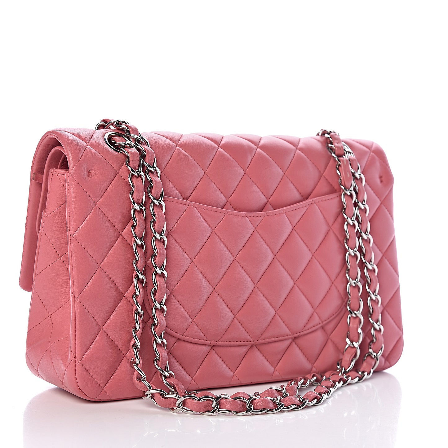 Lambskin Quilted Medium Double Flap Pink