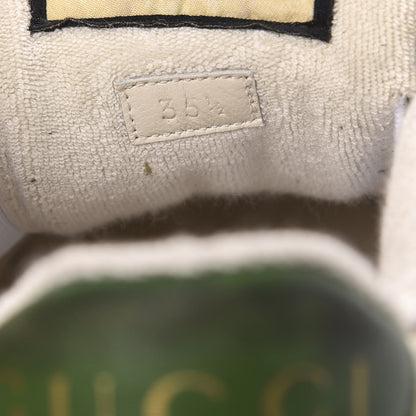 Gucci Nubuck Web Strawberry Print Womens Screener Sneakers 35.5 Dusty Milk White Vintage Green 8 of 9