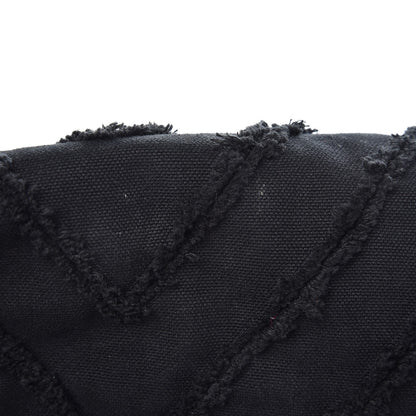 Chanel Canvas Chevron Quilted XXL Travel Flap Bag Black 8 of 8