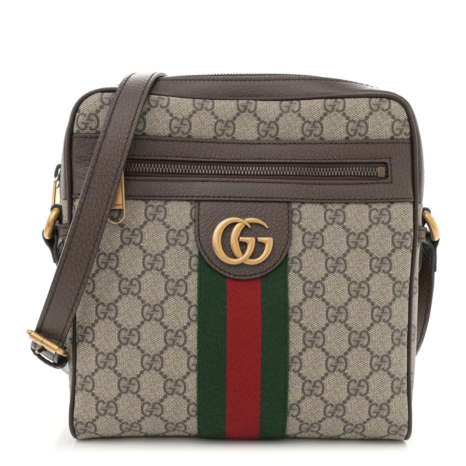 Gucci GG Supreme Monogram Web Small Ophidia Messenger Bag Brown 1 of 10