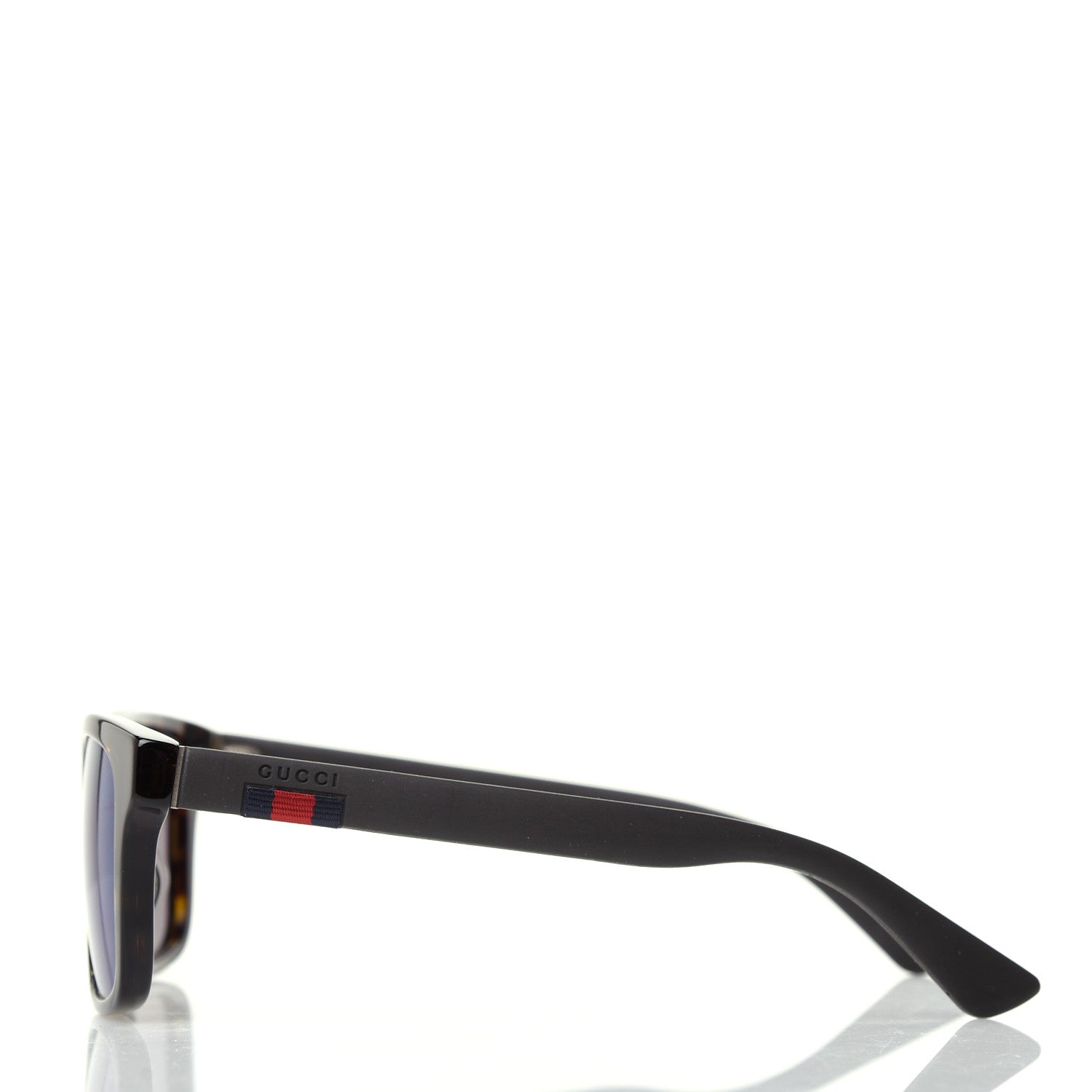 Gucci Acetate Square Frame Web Sunglasses GG0008S Tortoise 3 of 7