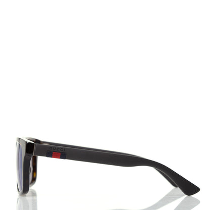 Gucci Acetate Square Frame Web Sunglasses GG0008S Tortoise 3 of 7