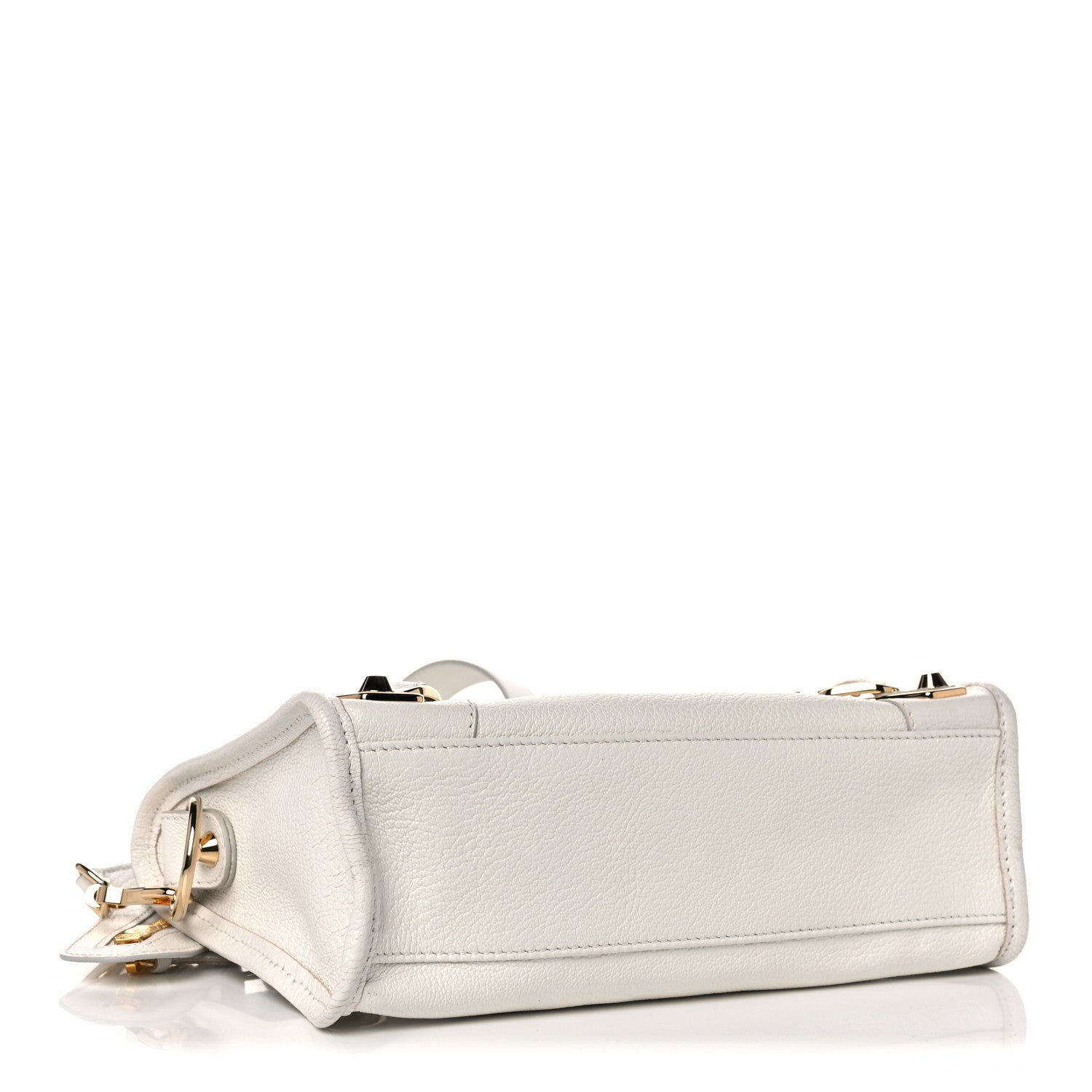 Balenciaga Chevre Gold Metallic Edge Hardware Mini City White 4 of 10
