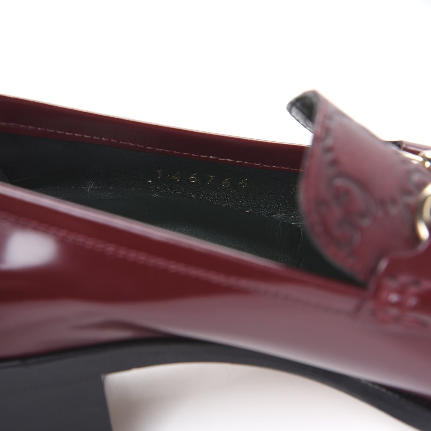 Gucci Calfskin Horsebit Guccissima Mens Platform Loafers 7 Burgundy 8 of 12