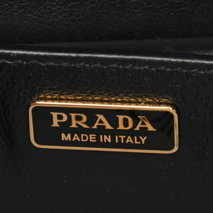 Prada City Calfskin Saffiano Cahier Bag White Black 6 of 8