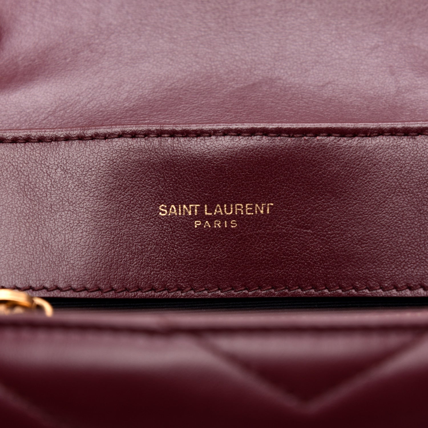Saint Laurent Calfskin Y Quilted Monogram Small Loulou Chain Satchel Dark Legion Red 8 of 11