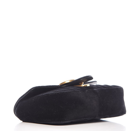 Gucci Velvet Matelasse Mini GG Marmont Shoulder Bag Black 4 of 12