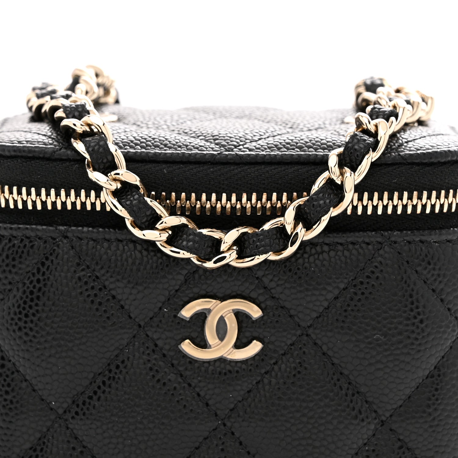 Chanel Caviar Quilted Mini Vanity Case With Chain Black 8 of 11