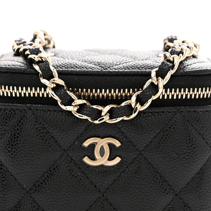 Chanel Caviar Quilted Mini Vanity Case With Chain Black 8 of 11