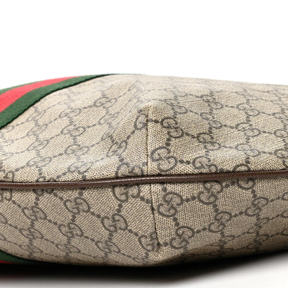 Gucci GG Supreme Monogram Web Ophidia Half Moon Hobo Brown 9 of 10