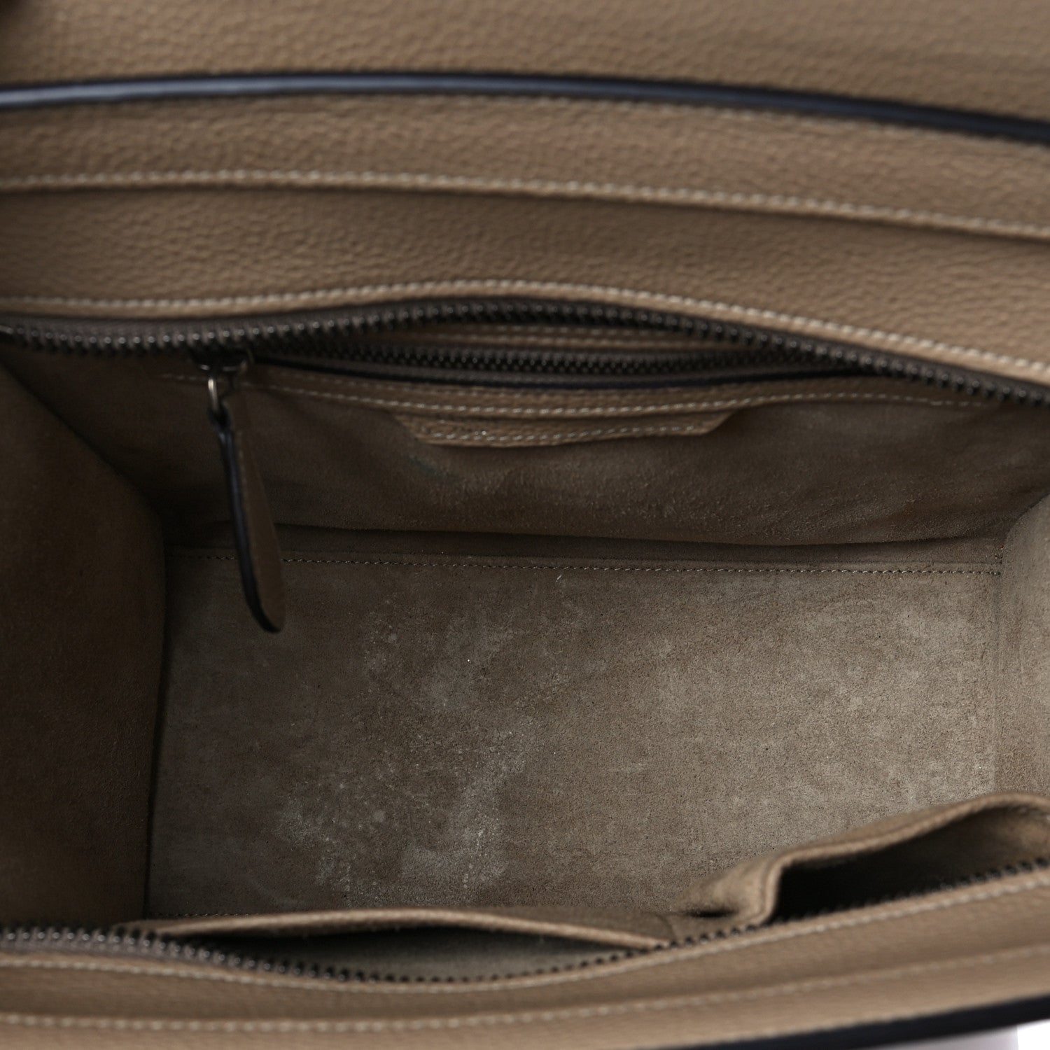 Celine Drummed Calfskin Micro Luggage Souris 4 of 8