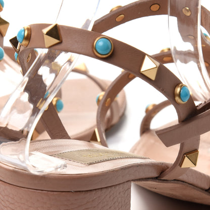 Valentino Garavani Calfskin Rockstud Rolling 60mm City Sandals 41 Soft Noisette 10 of 14