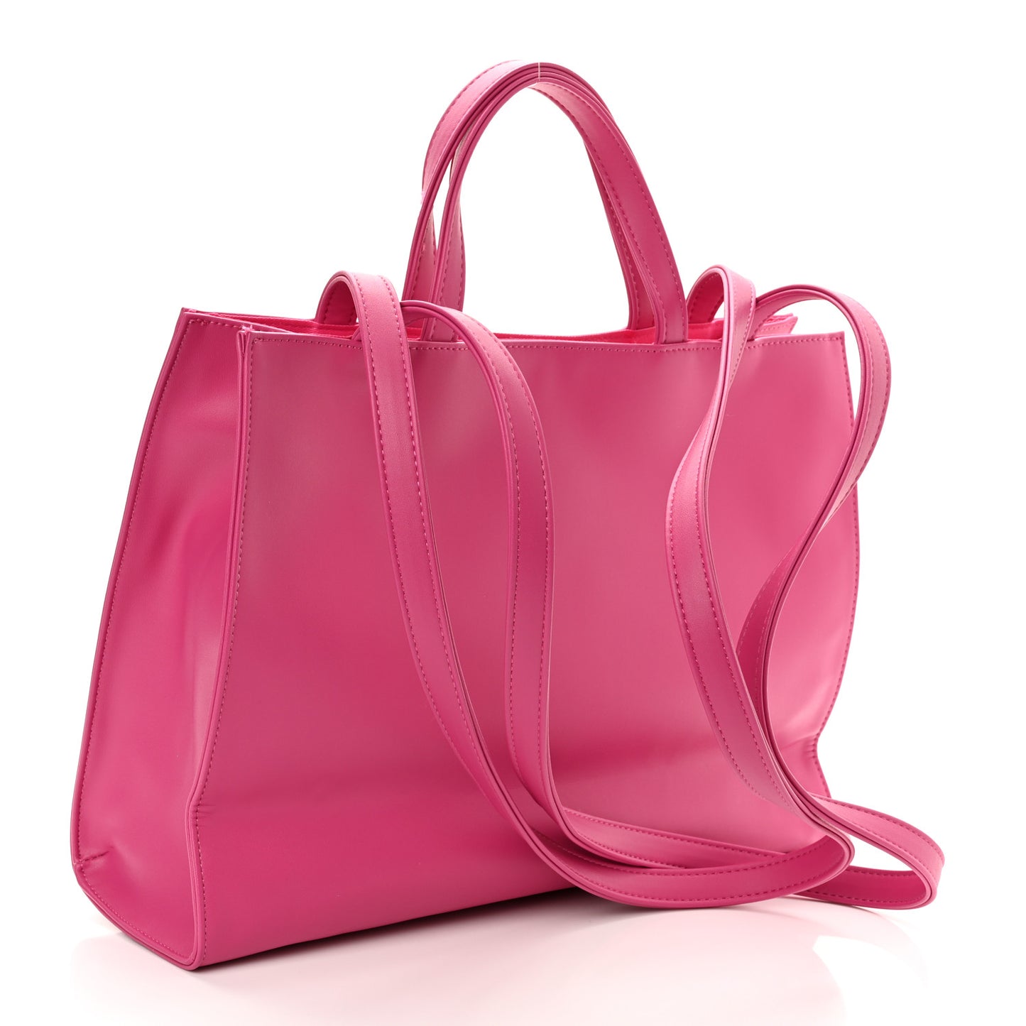 Vegan Leather Medium Shopping Bag Pink