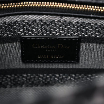 Christian Dior Canvas Mizza Embroidered Medium Lady D-Lite Gray 6 of 8