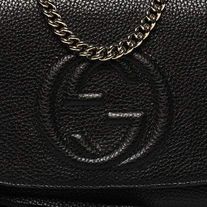Gucci Pebbled Calfskin Medium Soho Flap Crossbody Black 8 of 10