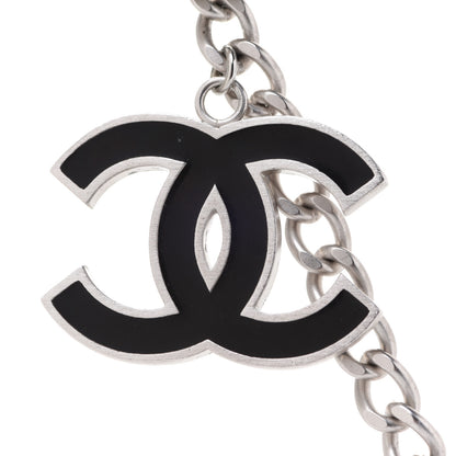 Chanel Enamel CC Chain Necklace Belt Silver Black 3 of 5