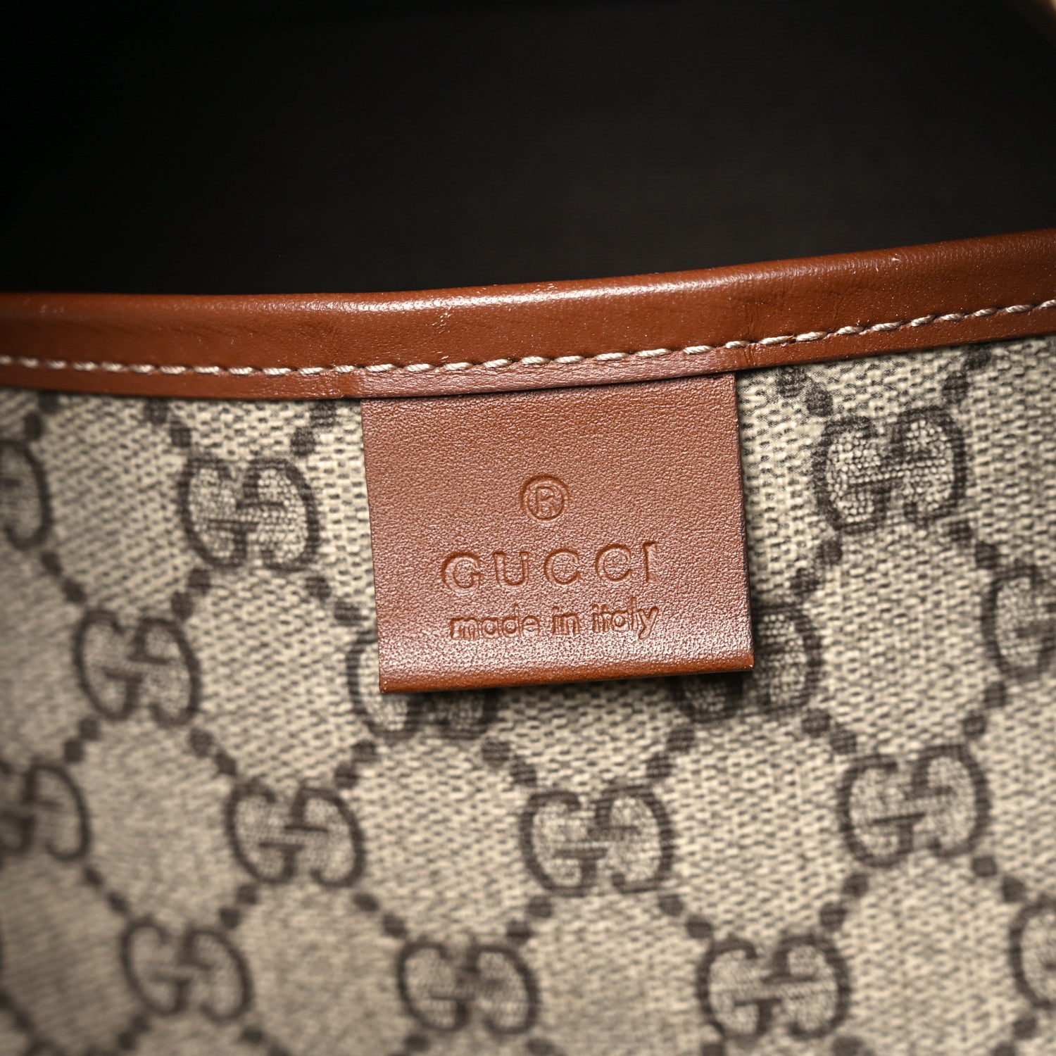 Gucci GG Plus Monogram Large Signature Web Loop Carry On Duffle Bag Beige Ebony 5 of 9