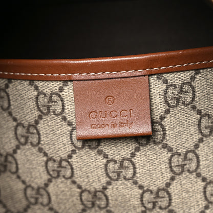 Gucci GG Plus Monogram Large Signature Web Loop Carry On Duffle Bag Beige Ebony 5 of 9