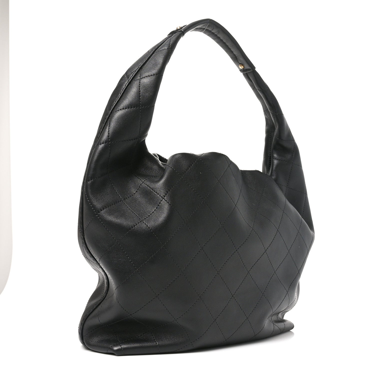 Chanel Calfskin Quilted Small Maxi Hobo Black 3 of 10