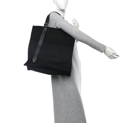 Hermes Toile Goeland Vache Hunter Etriviere Shopping Bag Black 2 of 10
