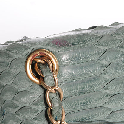 Chanel Python Medium Double Flap Green 9 of 9