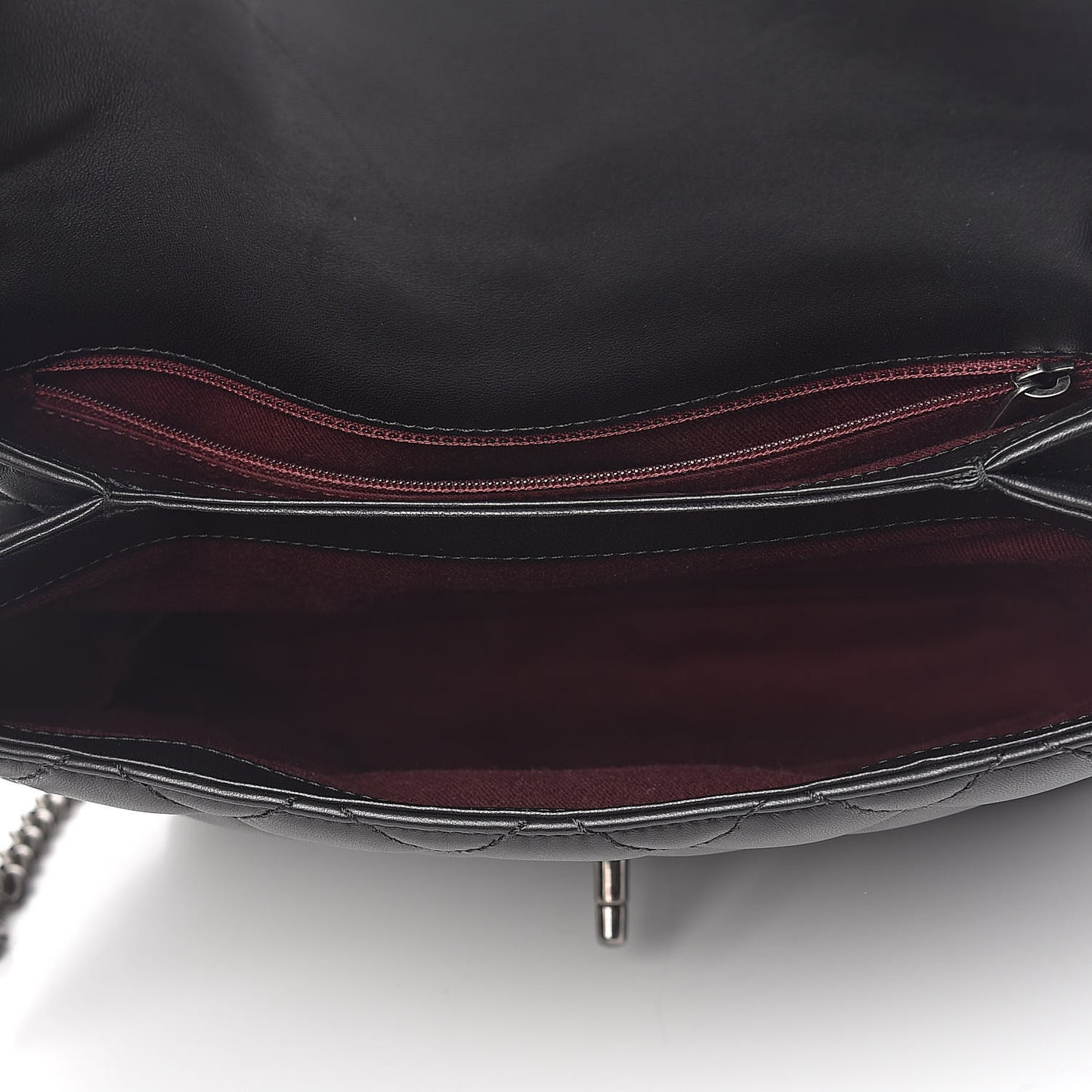 Lambskin Quilted Large Daily Supple Flap Black