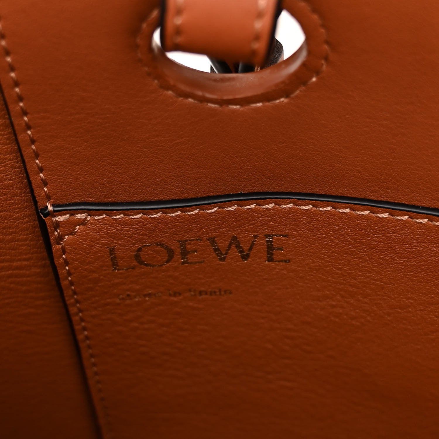 Loewe Canvas Calfskin Small Anagram Tote Ecru Tan 6 of 9