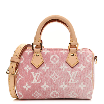 Louis Vuitton Monogram Jacquard Denim Nano Speedy Bandouliere Pink 1 of 10