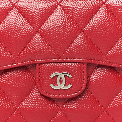 Chanel Caviar Quilted Compact Flap Wallet Dark Red 8 of 8