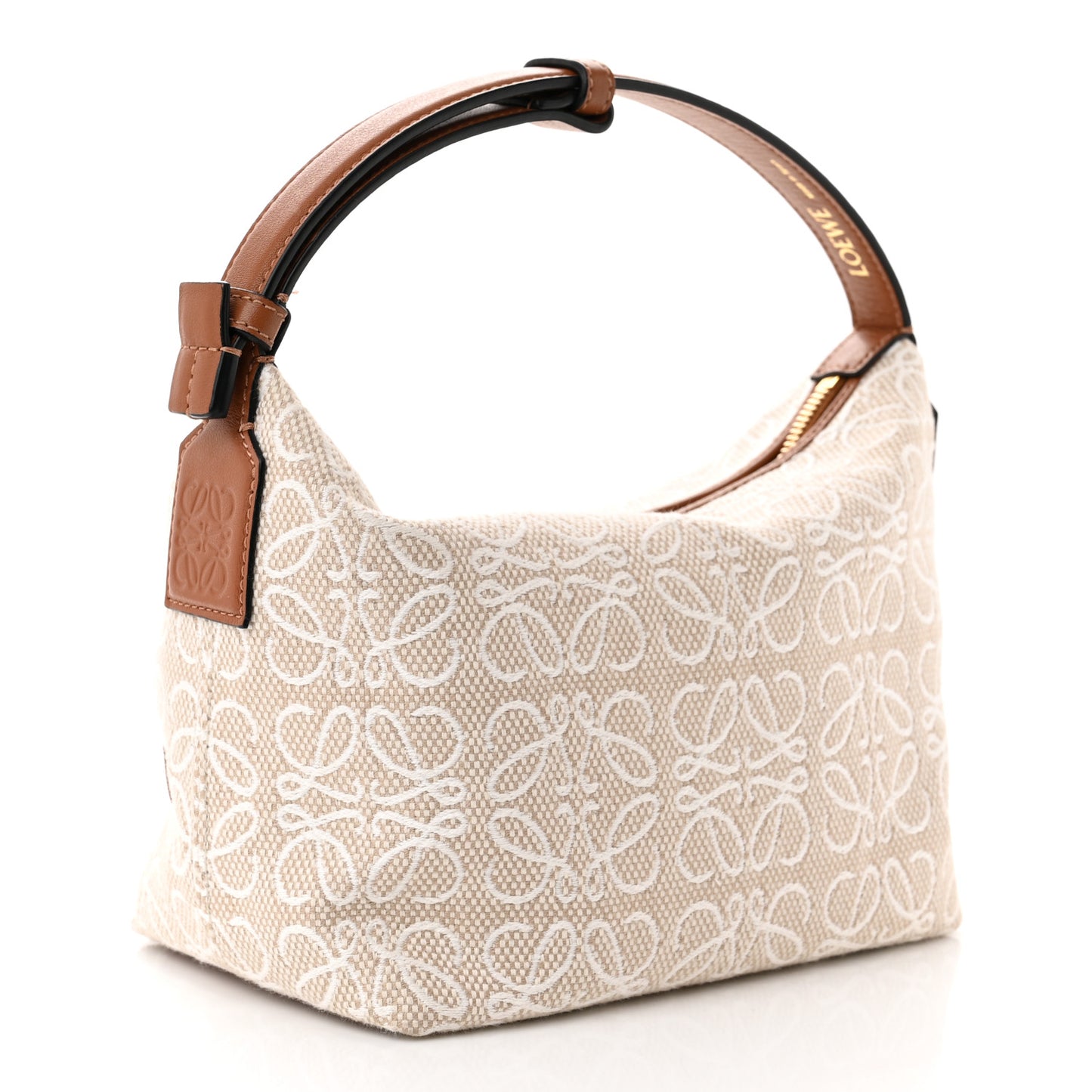Jacquard Anagram Calfskin Small Cubi Bag Ecru Tan