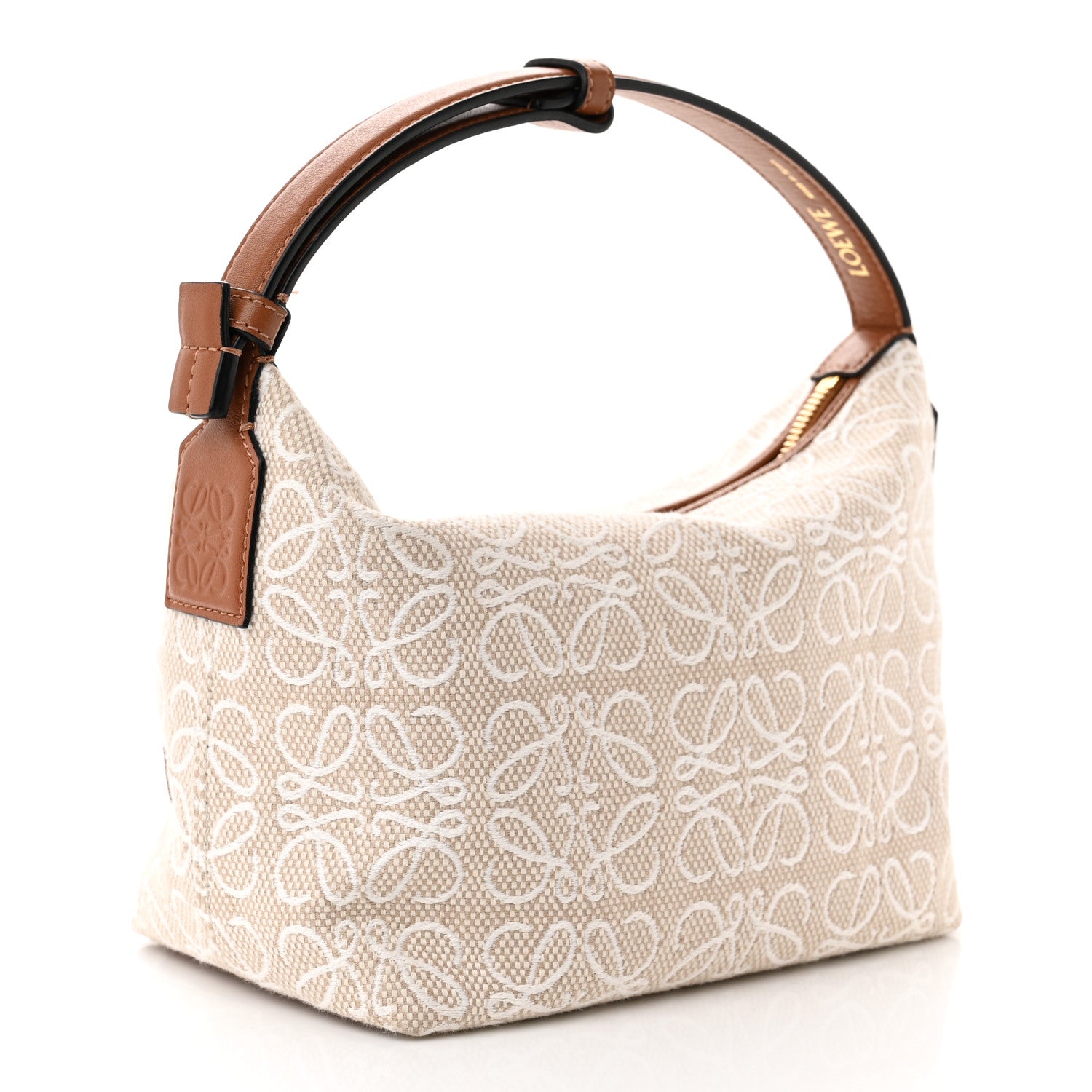Loewe Jacquard Anagram Calfskin Small Cubi Bag Ecru Tan 3 of 9