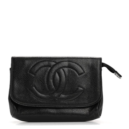 Chanel Caviar Timeless CC Cosmetic Pouch Black 1 of 13