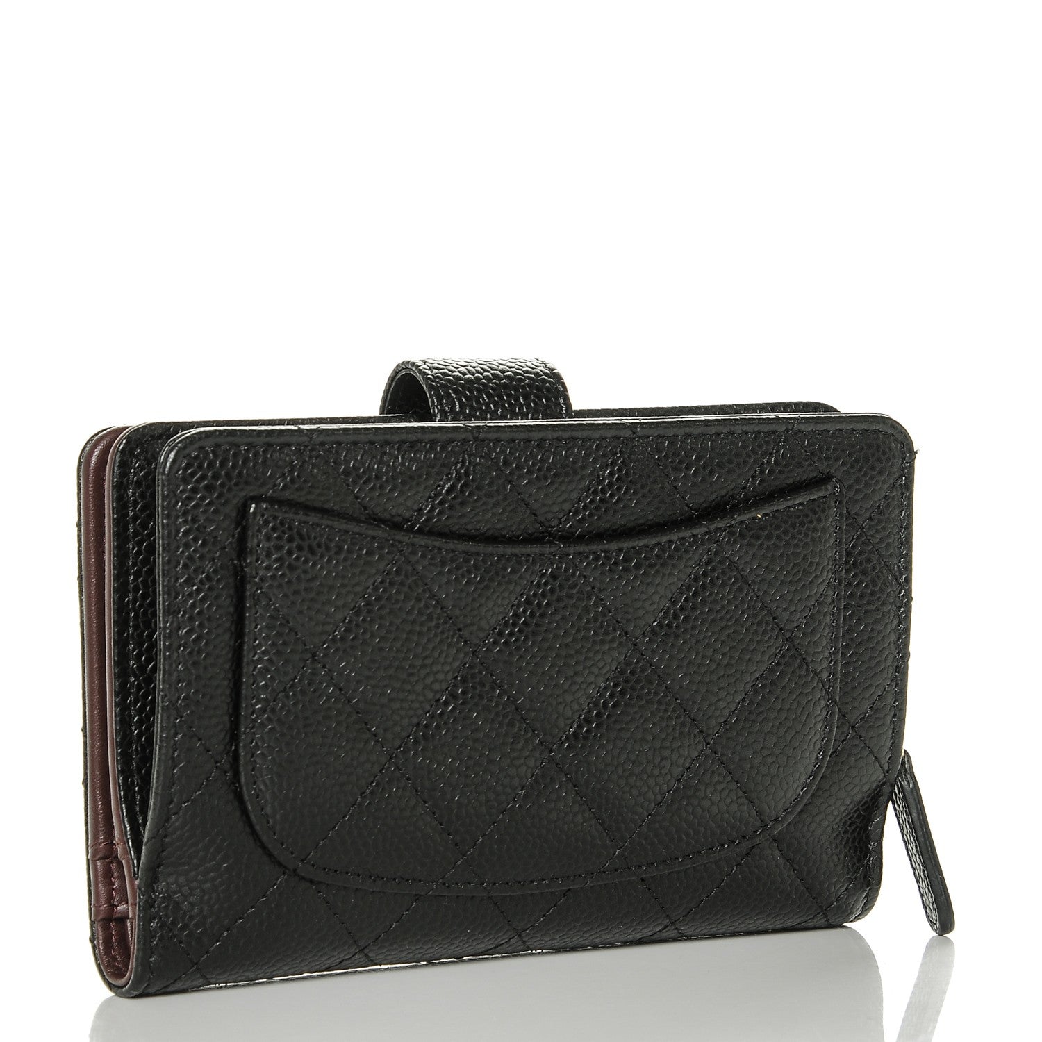 Chanel Caviar Quilted Zipped Pocket Wallet Black 3 of 8