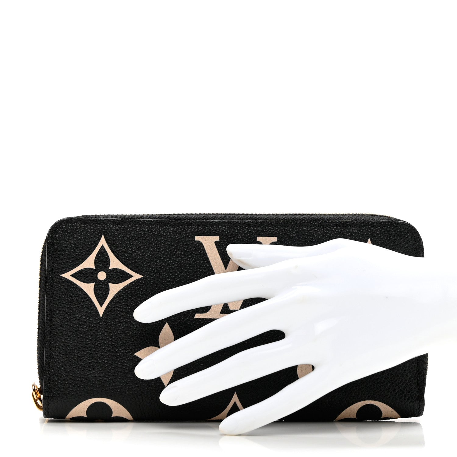 Louis Vuitton Empreinte Monogram Giant Zippy Wallet Black Beige 2 of 7