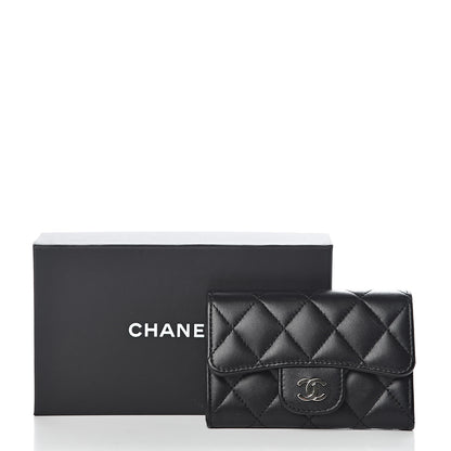 Chanel Lambskin Quilted Flap Card Holder Black 9 of 9