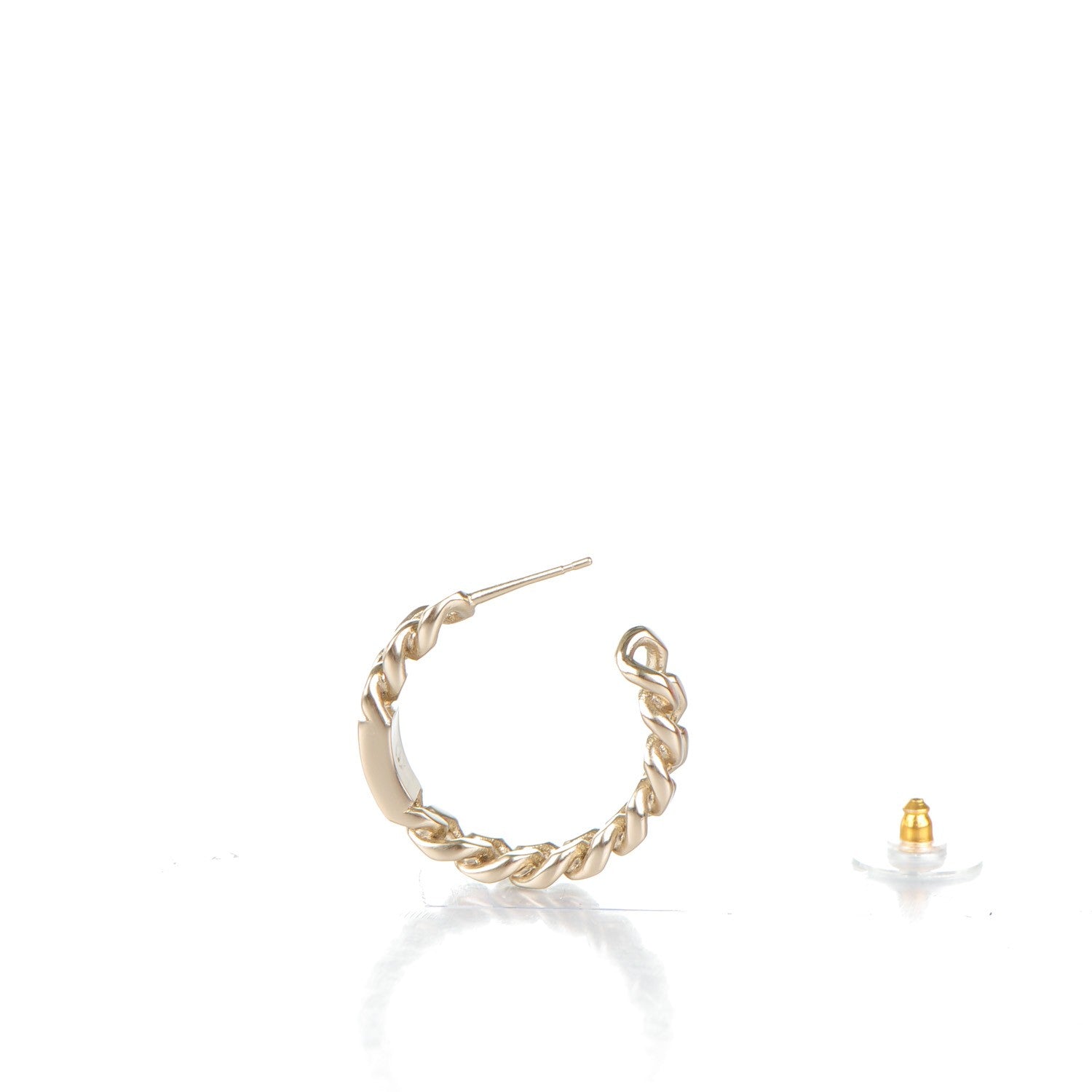 Chanel CC Chain Hoop Earrings Gold 6 of 6