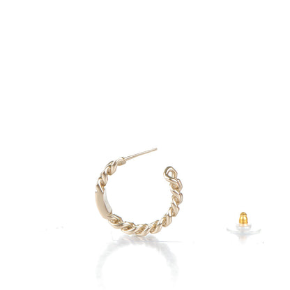 Chanel CC Chain Hoop Earrings Gold 6 of 6