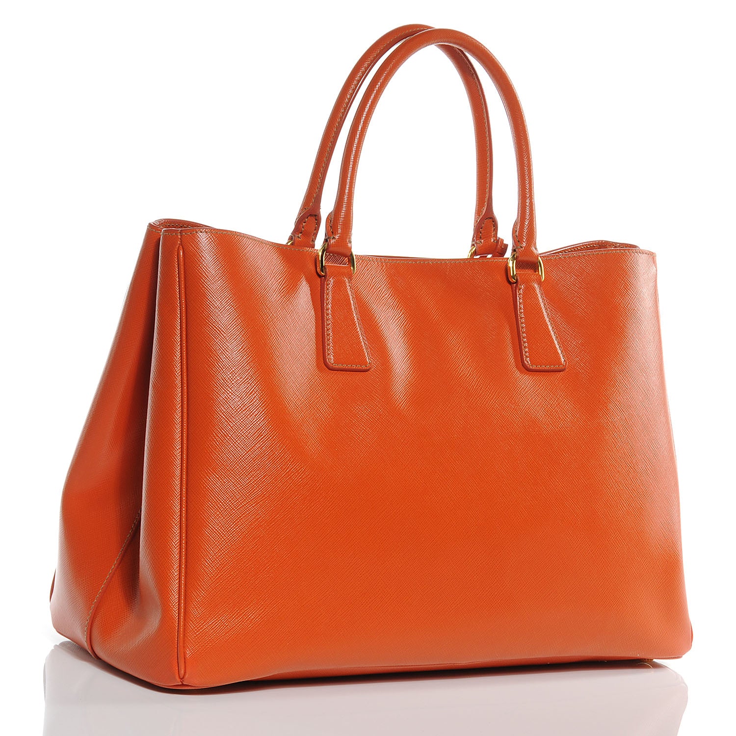 Prada Saffiano Lux Large Tote Papaya 3 of 7